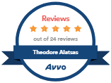 Avvo badge for outstanding client reviews for Alatsas Law Firm