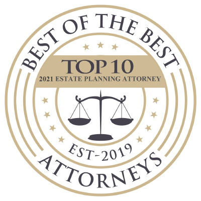 Best of the Best Attorneys badge for Estate Planning awarded to Alatsas Law Firm in 2021