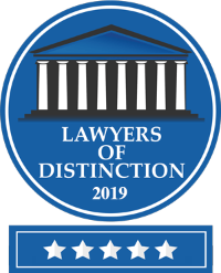 Lawyers of Distinction logo recognizing Alatsas Law Firm