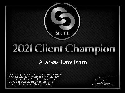 Martindale-Hubbell award recognizing Alatsas Law Firm for legal excellence in 2021